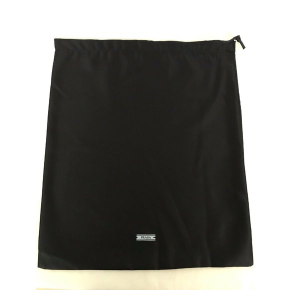 Prada Storage Drawstring Dust Bag Cotton Black 15.2" x 13" - Picture 1 of 5